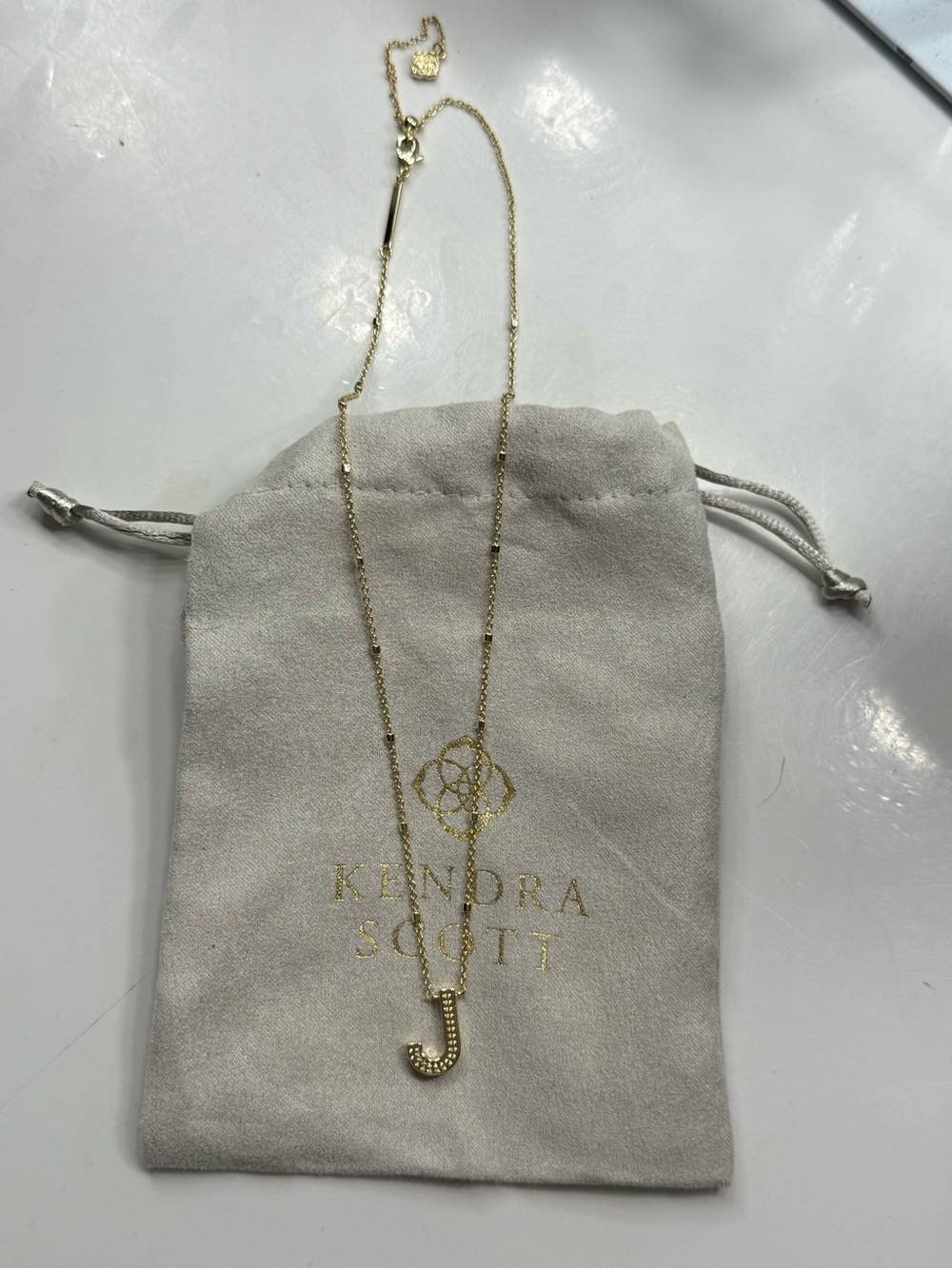 Kendra Scott Gold 'J' Initial Necklace